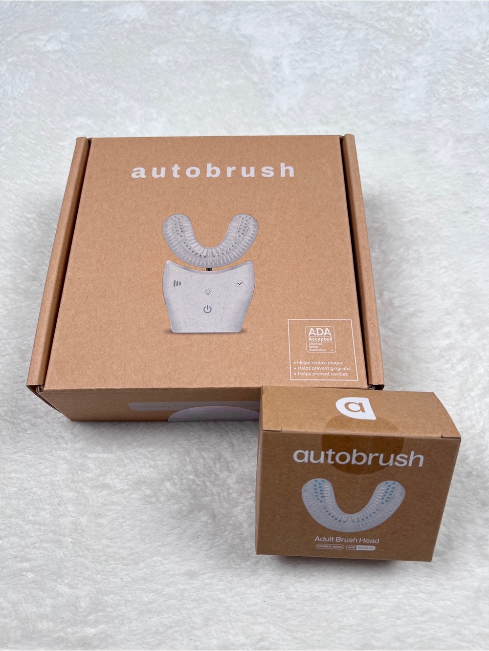 Autobrush Sonic Pro U-Shaped Toothbrush White + Adult Brush Head New Sealed